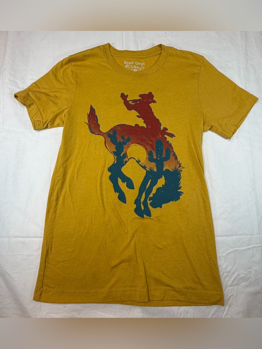 Rowdy Crowd Mustard Graphic Rodeo Tee